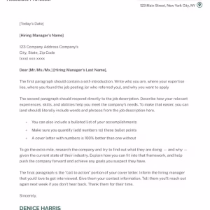 Download Simple Cover Letter Template in Word-Doc Format