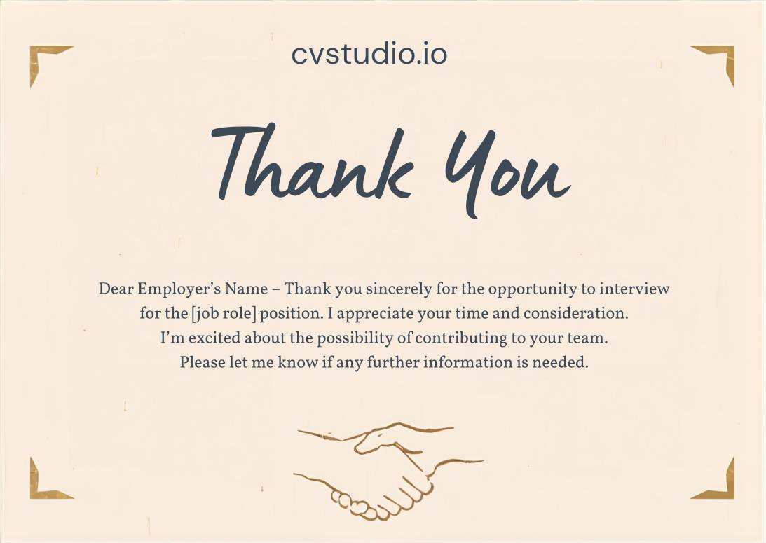 Thank You Message for Job Opportunity With Real Example