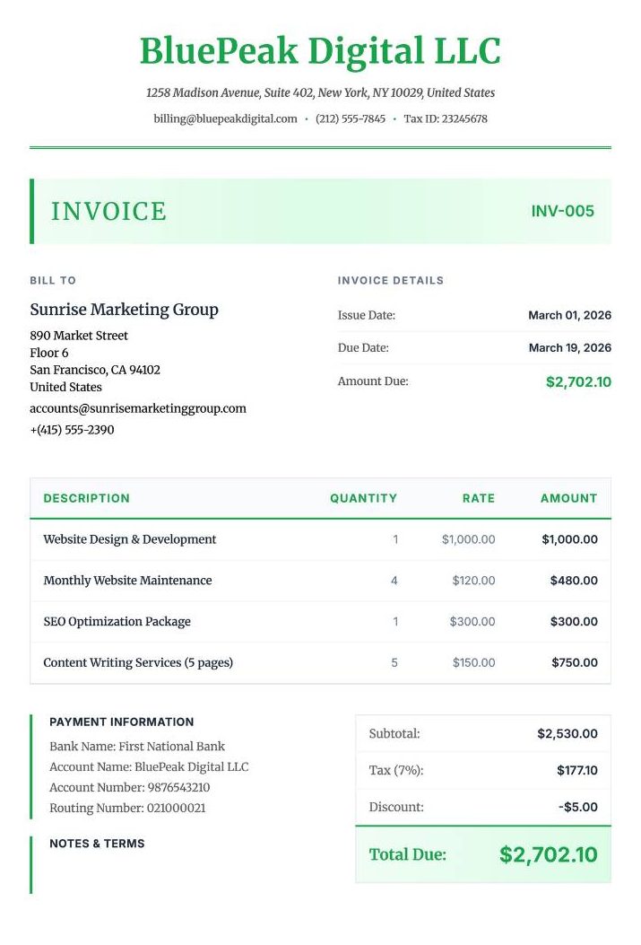 elegant invoice templates on cv studio