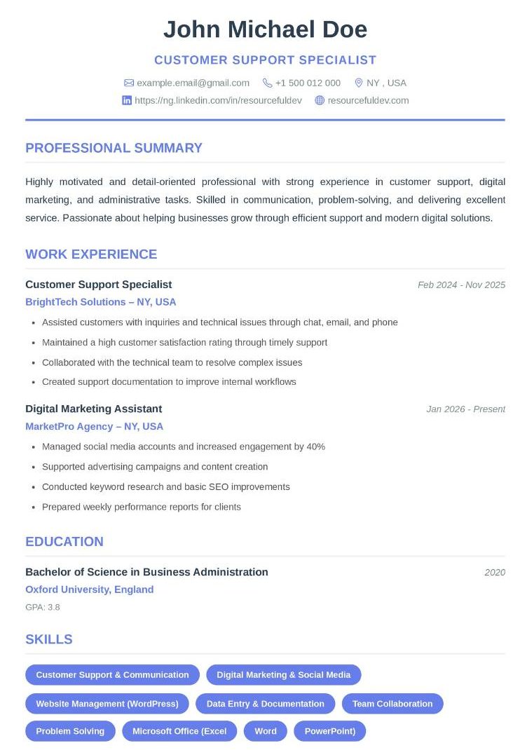 Modern Professional CV Template