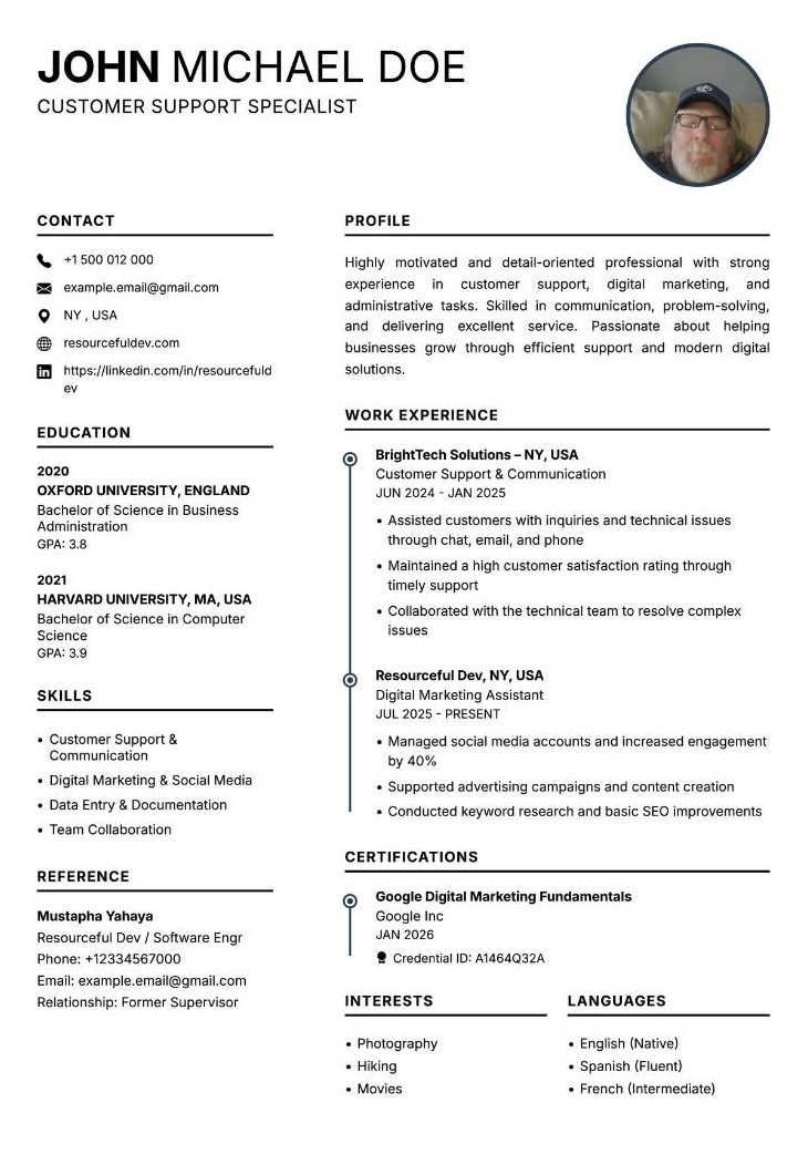 Professional Corporate CV Template