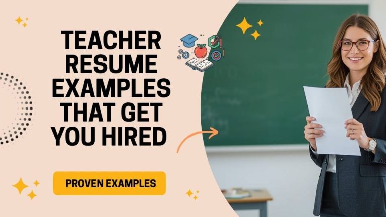 Teacher Resume Examples
