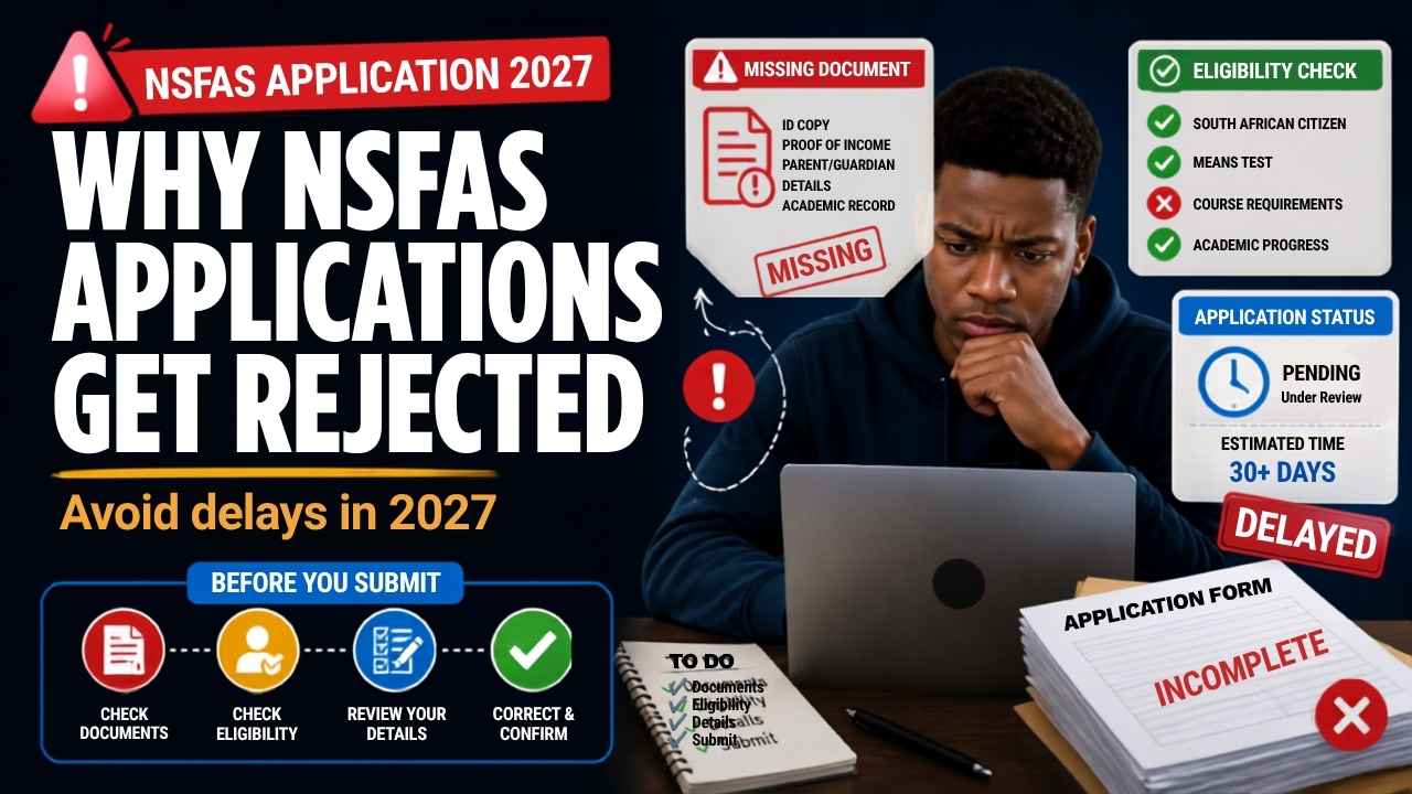 NSFAS application rejection reasons