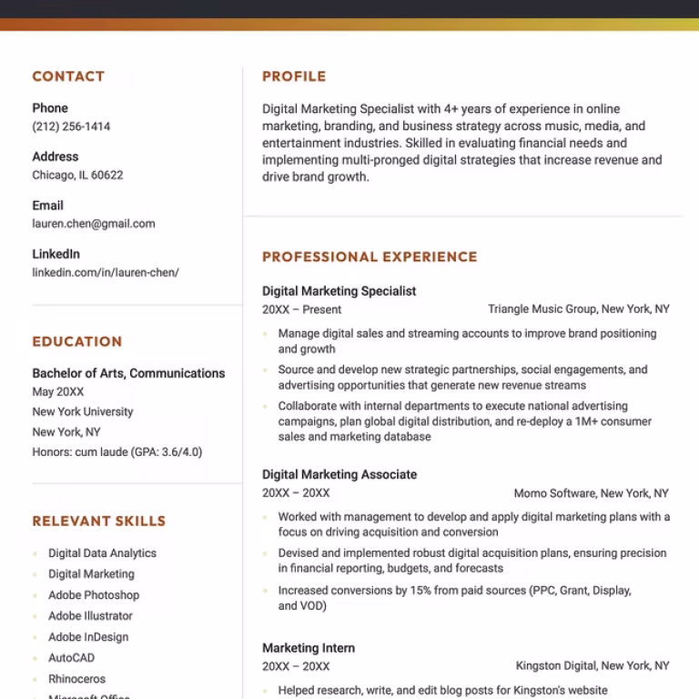 Get Specialist Resume Format in WORD For High-Paying Jobs