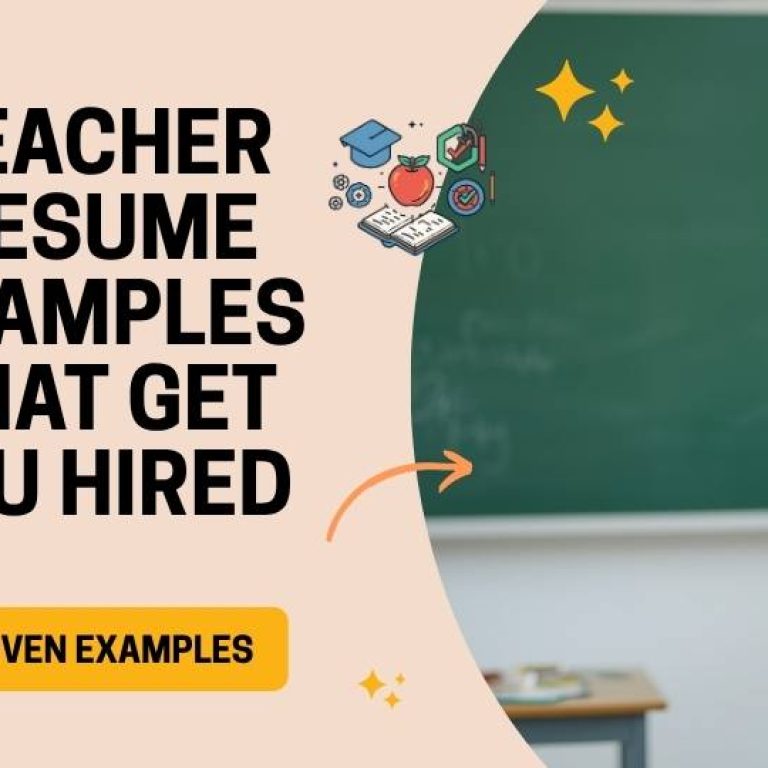 Teacher Resume Examples